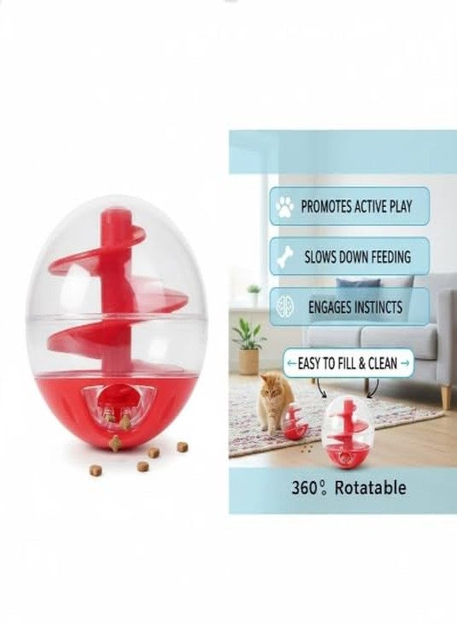 Kodrily Cat Treat Dispenser Toy, Interactive Cat Treat Ball for Cats, Plastic Pet Food Ball for Cats Kitten Training, Adjustable Leakage Mouth, Small 2 x 2in, 1Pcs - Image 4